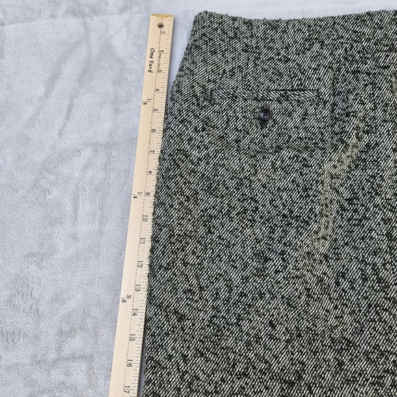 Madewell Green Herringbone Tweed Button Front Wool Blend Lined Mini Skirt Size 8 - Picture 13 of 16